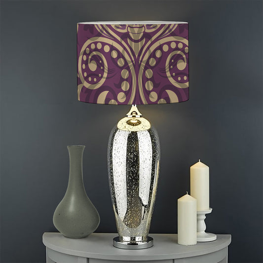 Vintage Western Damask Floral Print Drum Lamp Shade