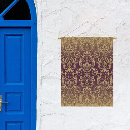 Vintage Western Damask Floral Print Garden Flag