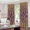 Vintage Western Damask Floral Print Grommet Curtains