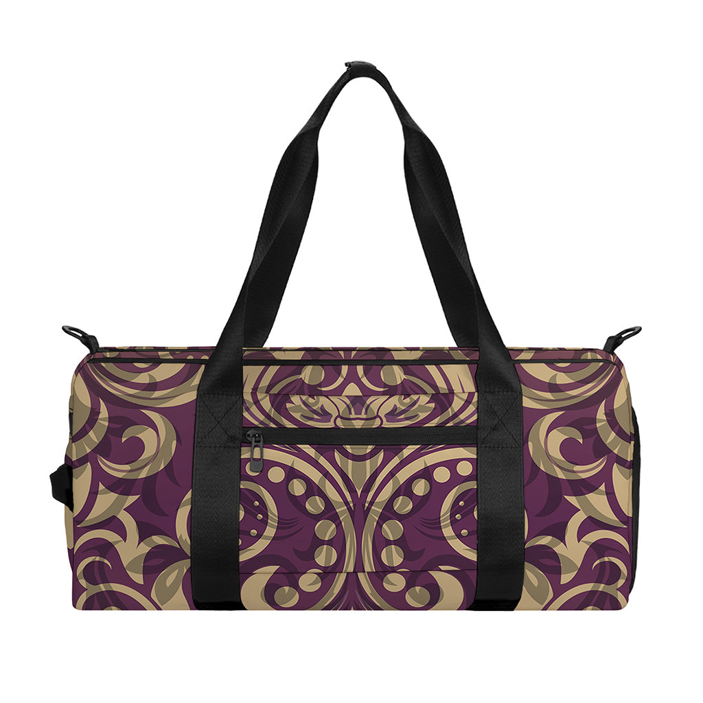 Vintage Western Damask Floral Print Gym Bag