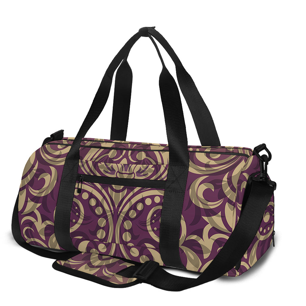 Vintage Western Damask Floral Print Gym Bag