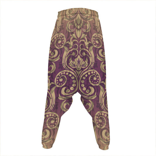 Vintage Western Damask Floral Print Hammer Pants