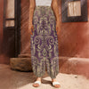 Vintage Western Damask Floral Print Harem Pants