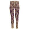 Vintage Western Damask Floral Print High-Waisted Pocket Leggings