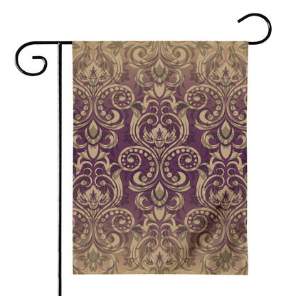 Vintage Western Damask Floral Print House Flag