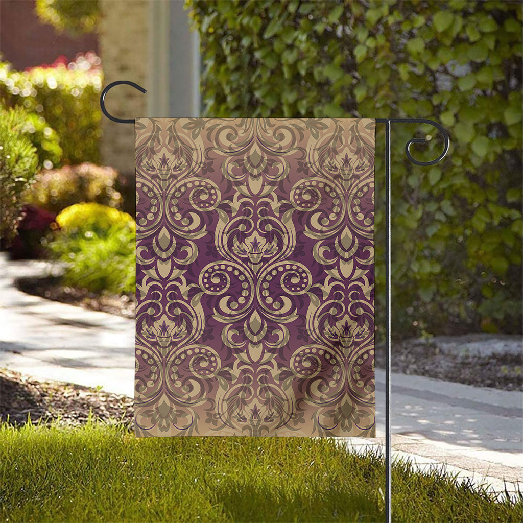 Vintage Western Damask Floral Print House Flag