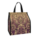 Vintage Western Damask Floral Print Insulated Lunch Tote