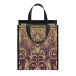 Vintage Western Damask Floral Print Insulated Lunch Tote
