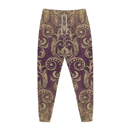 Vintage Western Damask Floral Print Jogger Pants