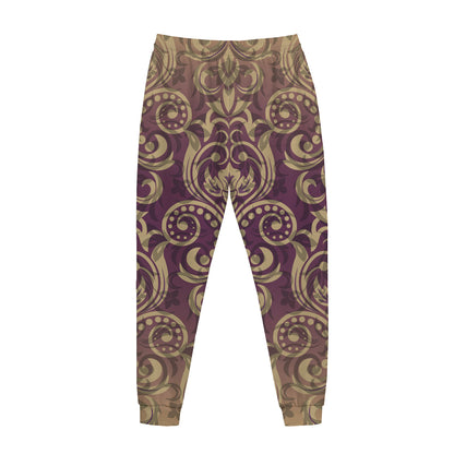Vintage Western Damask Floral Print Jogger Pants