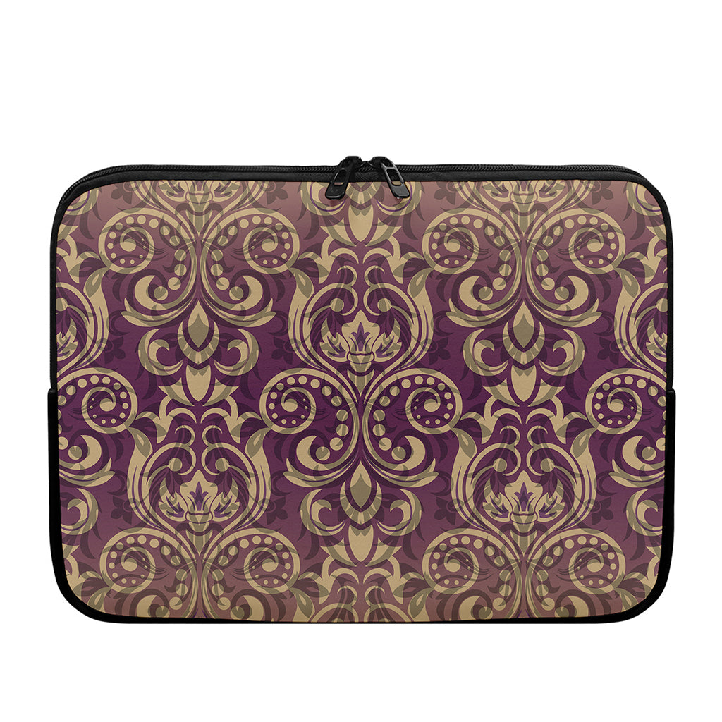 Vintage Western Damask Floral Print Laptop Sleeve