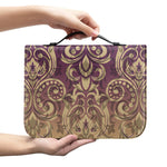 Vintage Western Damask Floral Print Leather Bible Cover