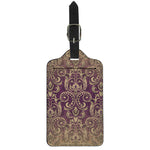 Vintage Western Damask Floral Print Luggage Tag