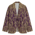 Vintage Western Damask Floral Print Men's Blazer