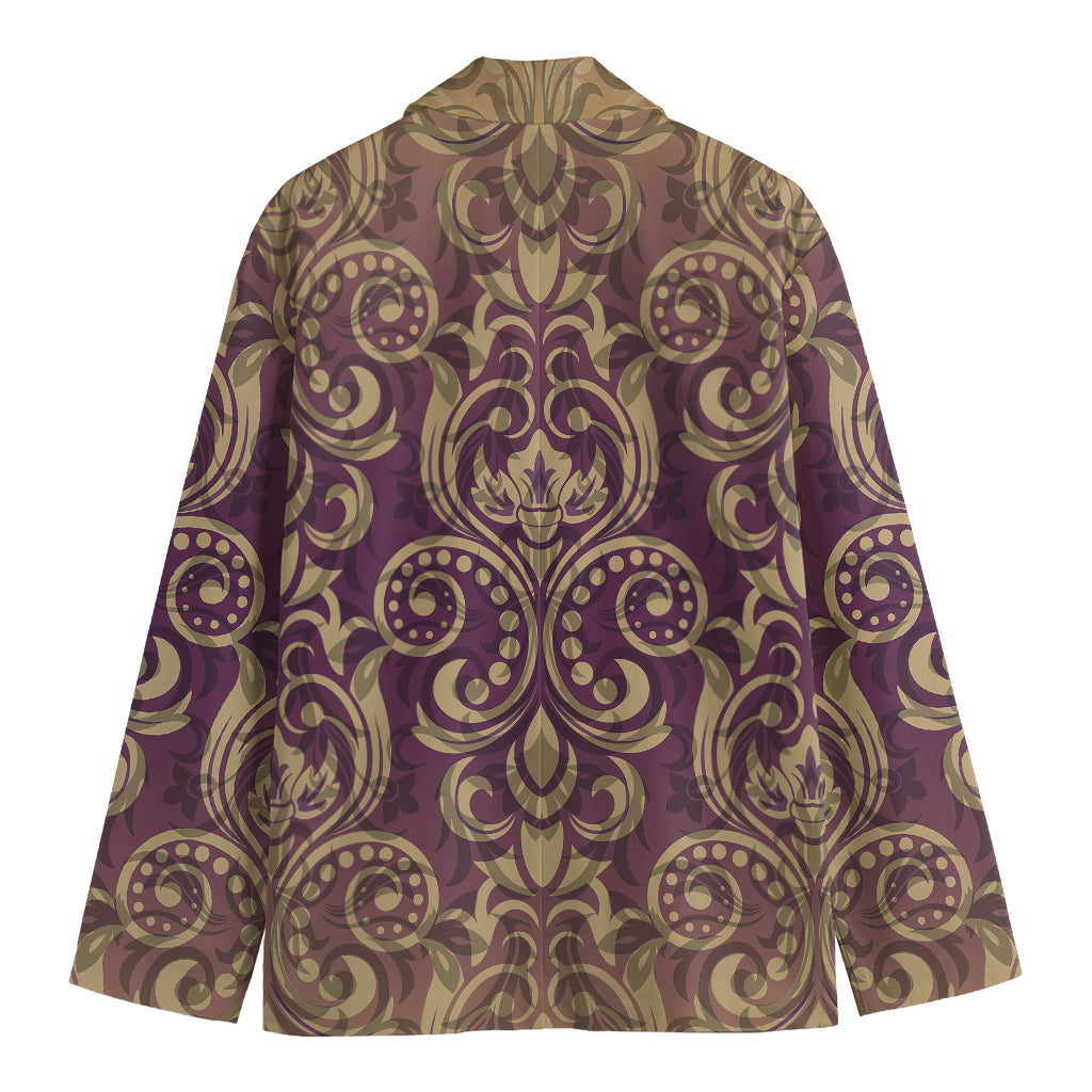 Vintage Western Damask Floral Print Men's Blazer