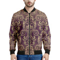 Vintage Western Damask Floral Print Men's Bomber Jacket