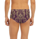 Vintage Western Damask Floral Print Men's Briefs