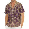 Vintage Western Damask Floral Print Men's Deep V-Neck Shirt