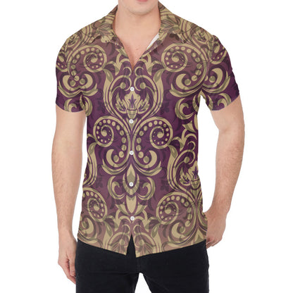 Vintage Western Damask Floral Print Men's Shirt