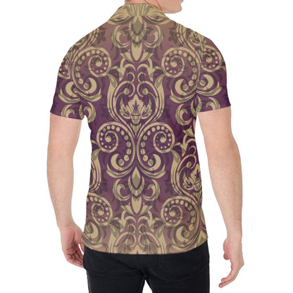 Vintage Western Damask Floral Print Men's Shirt