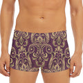 Vintage Western Damask Floral Print Men's Short Boxer Briefs