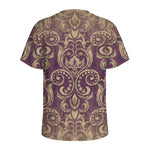 Vintage Western Damask Floral Print Men's Sports T-Shirt
