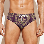 Vintage Western Damask Floral Print Men's Swim Briefs
