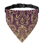 Vintage Western Damask Floral Print Over The Collar Dog Bandana