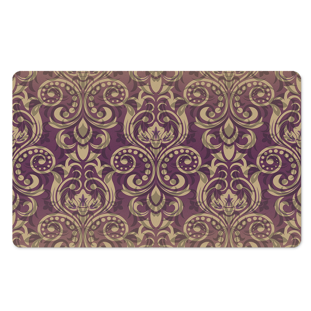 Vintage Western Damask Floral Print Polyester Doormat