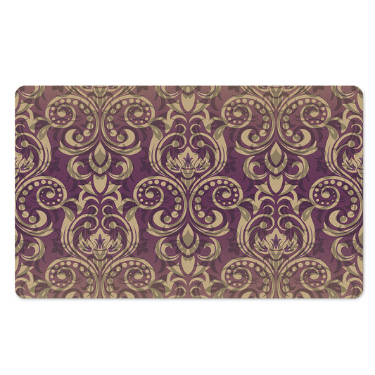 Vintage Western Damask Floral Print Polyester Doormat