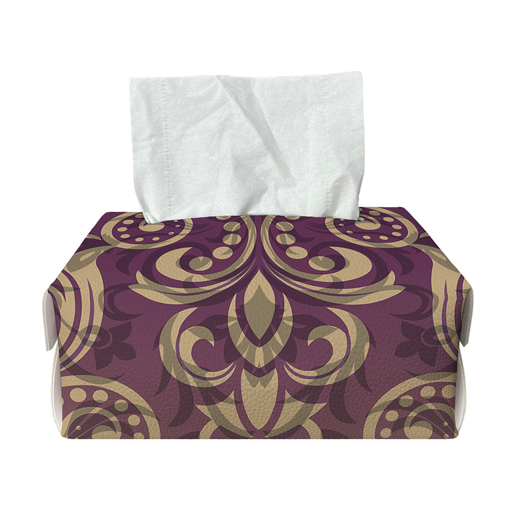 Vintage Western Damask Floral Print Rectangle Tissue Box Cover