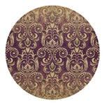 Vintage Western Damask Floral Print Round Blanket