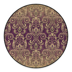 Vintage Western Damask Floral Print Round Floor Mat