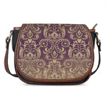Vintage Western Damask Floral Print Saddle Bag