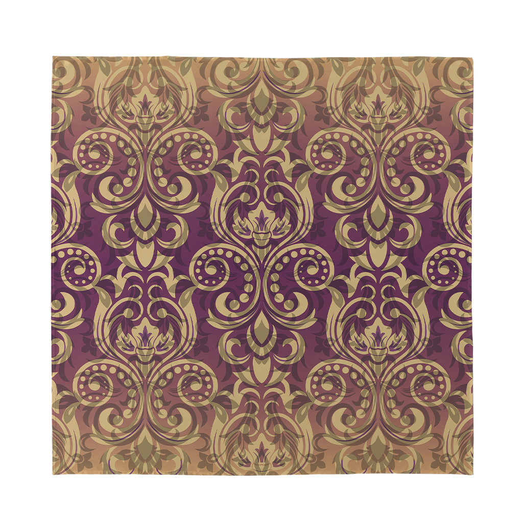 Vintage Western Damask Floral Print Silk Bandana