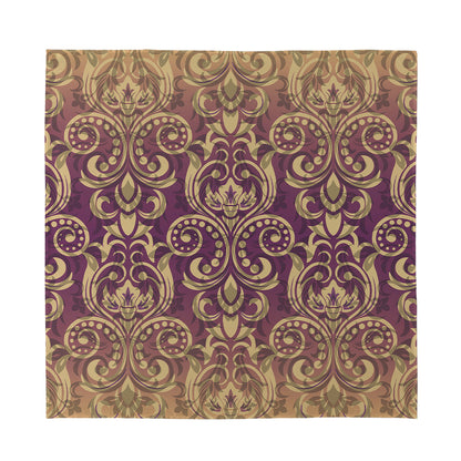 Vintage Western Damask Floral Print Silk Bandana
