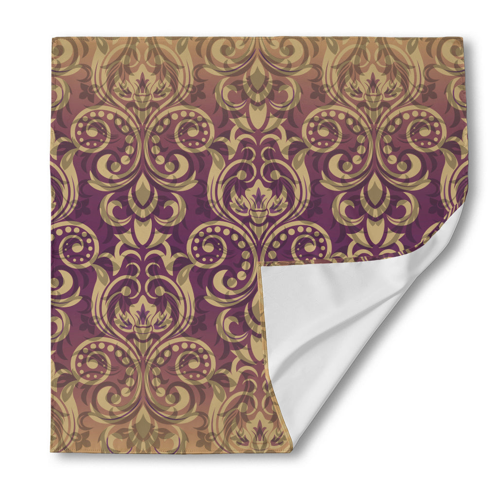 Vintage Western Damask Floral Print Silk Bandana