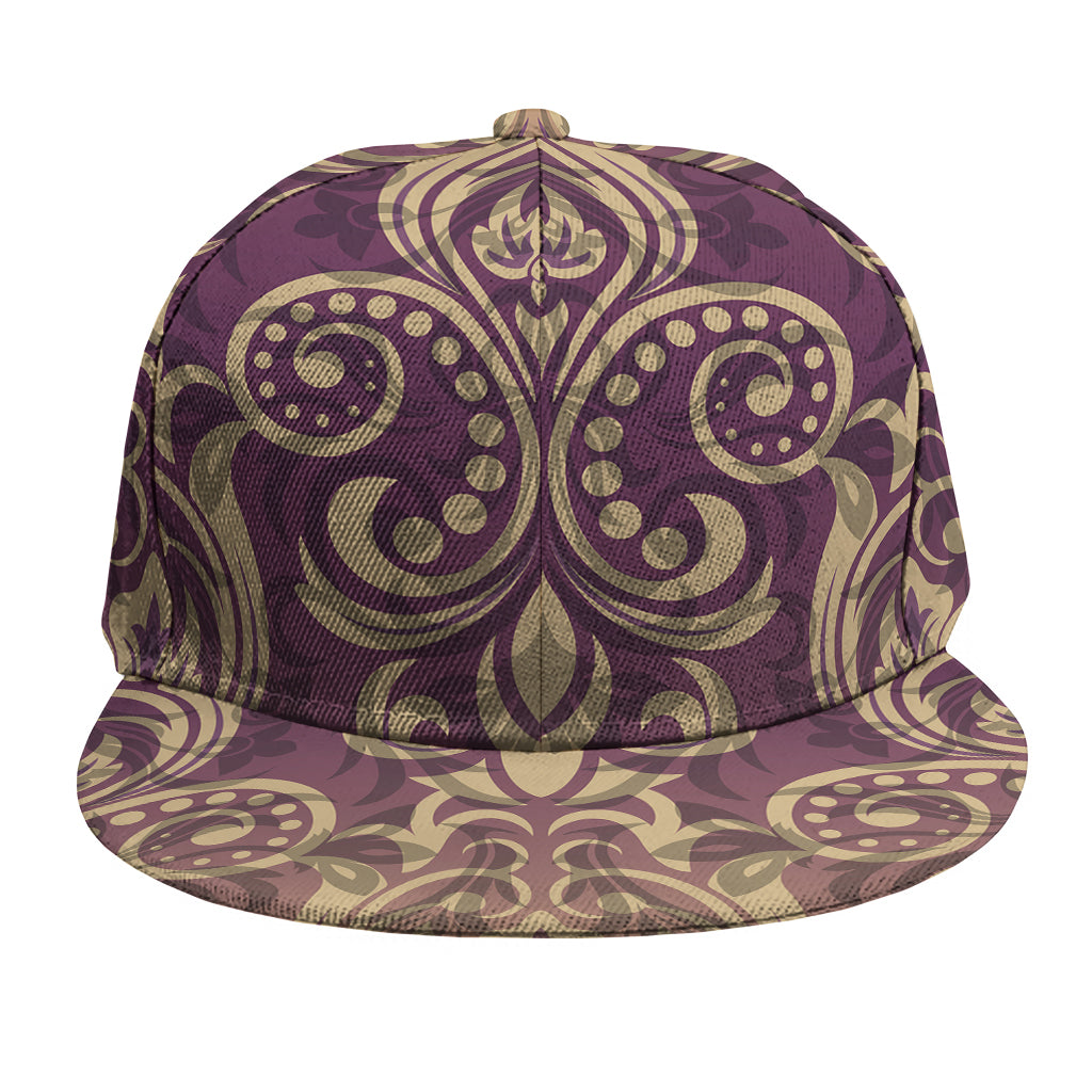 Vintage Western Damask Floral Print Snapback Cap