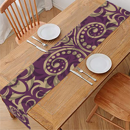 Vintage Western Damask Floral Print Table Runner