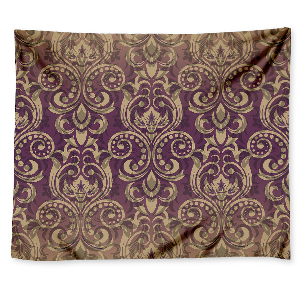 Vintage Western Damask Floral Print Tapestry