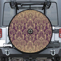 Vintage Western Damask Floral Print Tire Cover With Camera Hole