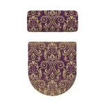 Vintage Western Damask Floral Print Toilet Lid And Tank Cover Set