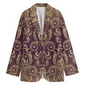 Vintage Western Damask Floral Print Women's Blazer