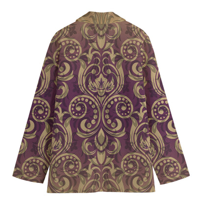 Vintage Western Damask Floral Print Women's Blazer