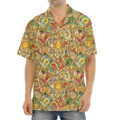 Vintage Wicca Tarot Card Print Aloha Shirt