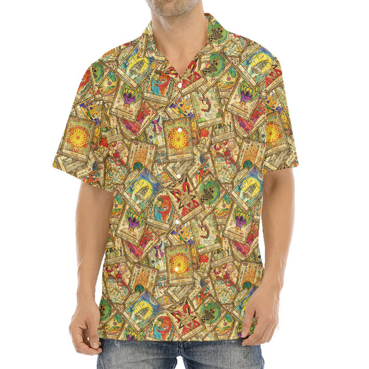 Vintage Wicca Tarot Card Print Aloha Shirt