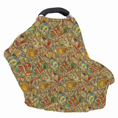 Vintage Wicca Tarot Card Print Baby Seat Cover
