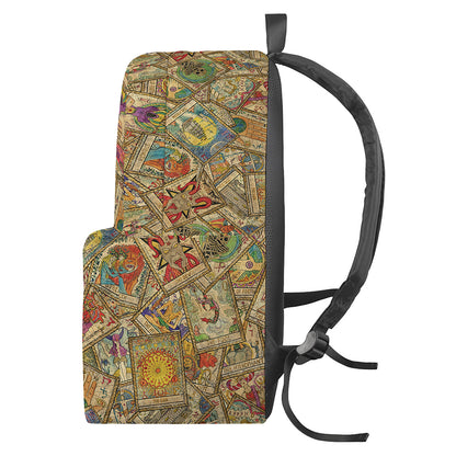 Vintage Wicca Tarot Card Print Backpack