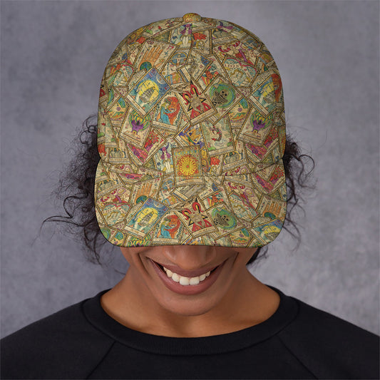 Vintage Wicca Tarot Card Print Baseball Cap