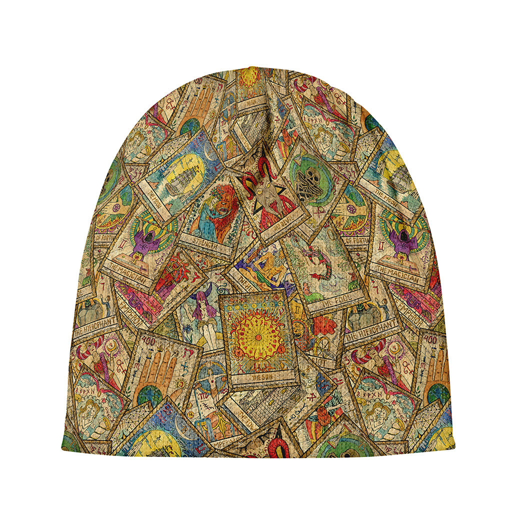 Vintage Wicca Tarot Card Print Beanie